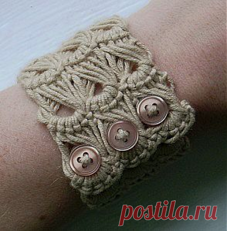 ВЯЖЕМ САМИ БРАСЛЕТ крючком перуанским узором &quot;Брумстик&quot;.