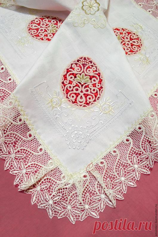 Купить салфетка праздничная Ажурная Пасха декоративная накидка на подушку - салфетка пасха, пасхальная салфеточка