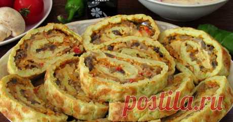 Кабачковый рулет     Хочу всех угостить очень вкусным кабачковым рулетом с начинкой из овощей и сыра! Хотя, сразу скажу, что начинка может быть любая... к пр...