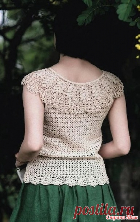 Ажурный топик со съемным воротником. - Все в ажуре... (вязание крючком) - Страна Мам
