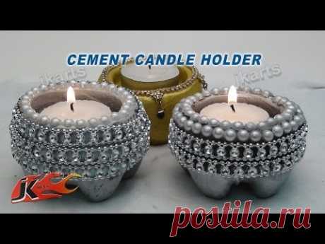 Cement Candle Holder | DIY How to make | JK Arts 101