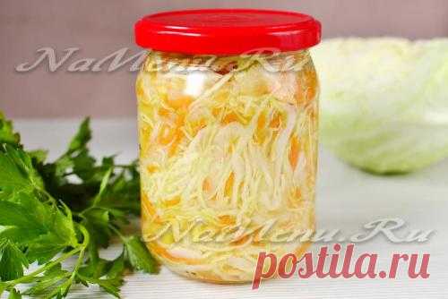 Салат из капусты, болгарского перца и моркови с уксусом на зиму, рецепт