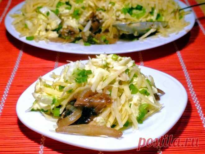 Салат грибы лук сыр рецепт с фото пошагово - 1000.menu