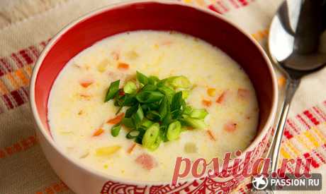 Сырный суп с ветчиной и овощами: 20 минут — и суп готов!