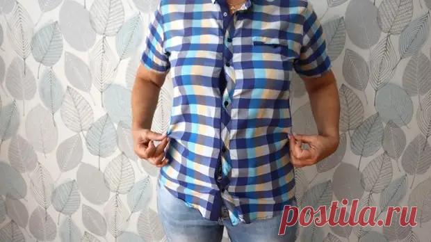 У меня рука не поднялась выкинуть красивую рубашку, которая стала мала. Придумала новый способ, как увеличить рубашку до любого размера - Сам себе мастер - Социальная сеть 