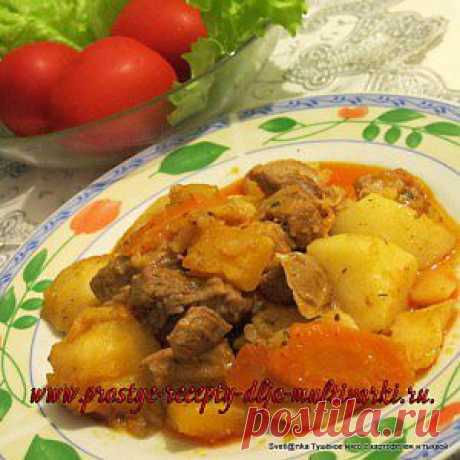 Мясо тушеное с картофелем и тыквой в мультиварке | Простые рецепты для мультиварки