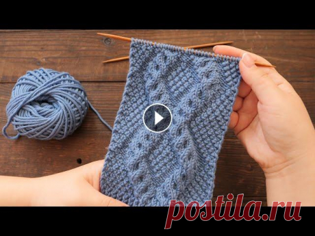 Узор «Жемчужные ромбы» спицами ❣ «Pearl rhombus» knitting pattern Невероятные фантастические ромбы спицами для мужских свитеров, шарфиков и шапок Набрать 35 + 2 кромки. Вязать по схеме: Все четные ряды схемы: лицевые...
