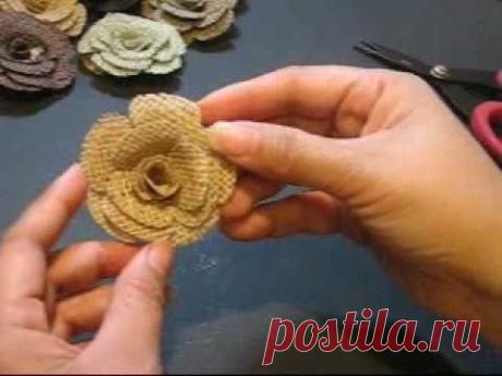 burlap flowers tutorial