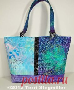 (2) Trendy Color Block Handbag in Blues & Purples | Purses and Handbags
