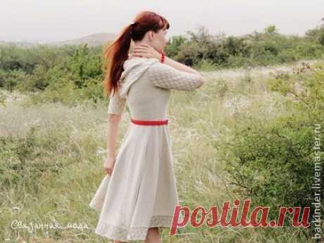 Вязаное летнее платье с капюшоном &quot;Летняя рапсодия&quot; - платье,платье вязаное