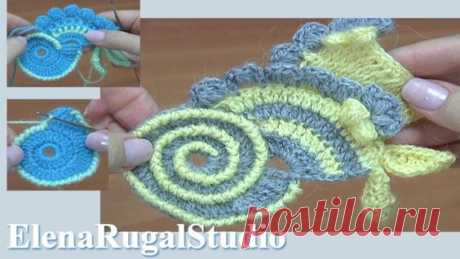 Фриформ крючком Урок 13 Мотив-скрамбл в технике фриформ - Яндекс.Видео