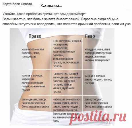 Карта боли живота.
