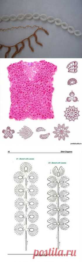 Ирландское кружево (из интернета) часть 6+фото и схемы / Вязание крючком / Женская одежда крючком. Схемы.