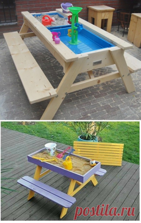 Игровой столик и песочница в ящике для детей — 6 соток