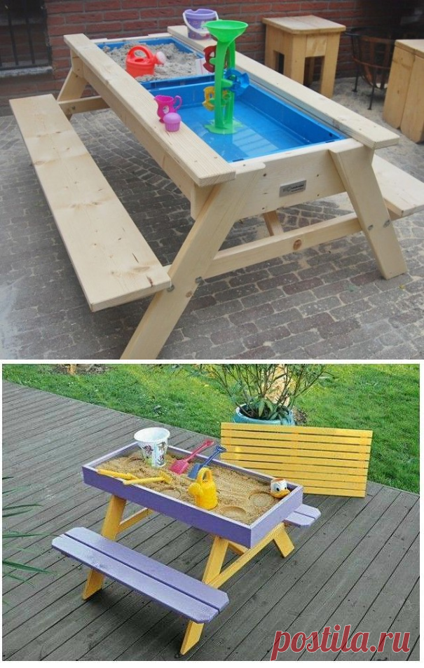 Игровой столик и песочница в ящике для детей — 6 соток
