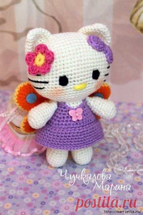 Кошечка - бабочка. Игрушка амигуруми крючком от автора - Марины Чучкаловой
