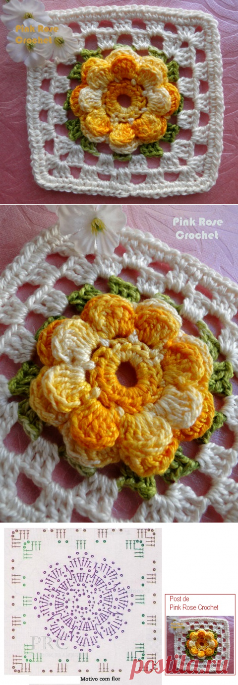 КРАСИВЫЙ МОТИВ: ЖЕЛТЫЙ ЦВЕТОК В КВАДРАТЕ