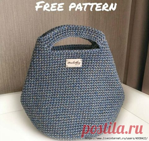 Сумка — шоппер крючком из трикотажной пряжи или шнура схема