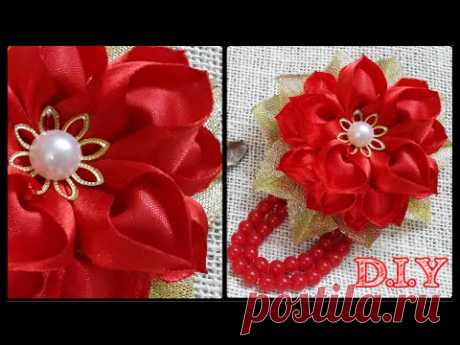 ♡ ❀ ♡ D.I.Y. Heart Shaped Petal Kanzashi Valentine's Day Flower ♡ ❀ ♡