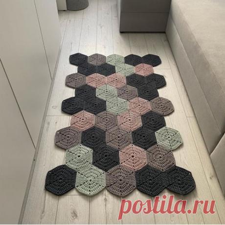 Коврик из шестиугольников крючком | otlicno.ru