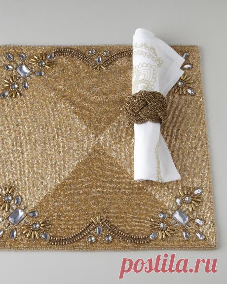 Нарядные украшения стола и интерьера, вышивка бисером. Kim Seybert / Бисер / Разнообразные поделки из бисера: схемы,мастер классы