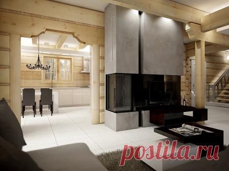 Projekt wnętrza – dom z bali | NatusDESIGN Projektowanie Wnętrz