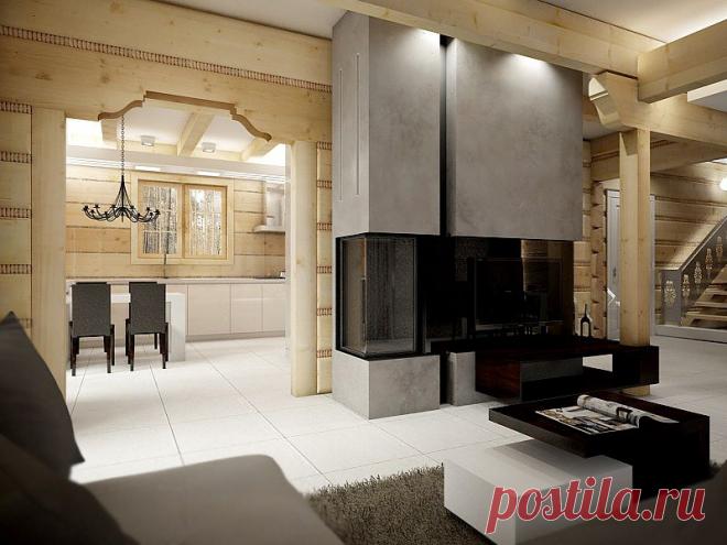 Projekt wnętrza – dom z bali | NatusDESIGN Projektowanie Wnętrz