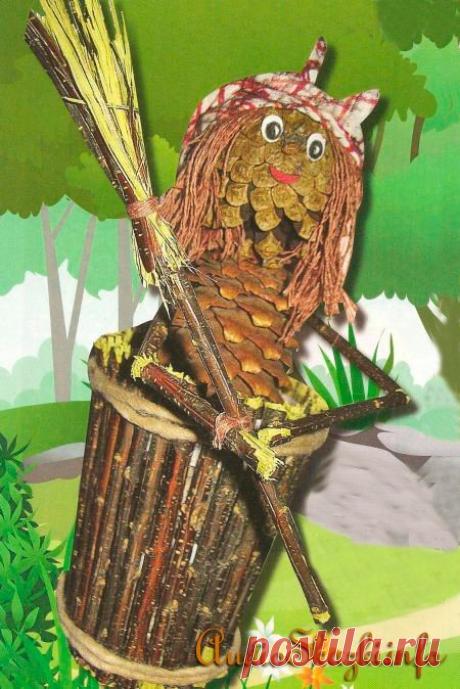 Баба Яга своими руками из шишек, колготок, мешковины или пластиковой бутылки: мастер класс