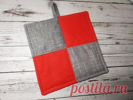 Простой способ сшить прихватку без окантовки. С пошивом справится даже начинающая рукодельница!
