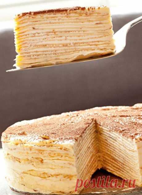 ТОРТ “КPEПВИЛЬ” - ЭТО САМЫЙ ВКУСНЫЙ ТОРТ В МИРЕ!
Ингредиенты (на торт d = 22 см):  
Тесто для коржей:  
- 80 г сливочного масла комнатной температуры  
- 100 г сахара  
- 2 яйца  
- 300 мл молока  
- 1/2 ч. ложки разрыхлителя  
- 800-900 г муки (ориентируйтесь по консистенции теста)  

Для крема:  
- 750 мл сливок 33-35% жирности  
- Сахарная пудра по вкусу  
- Ванильный экстракт (по желанию, для аромата)  

Готовим:  
Коржи:  
1. В миске взбить сливочное масло с сахаром д...