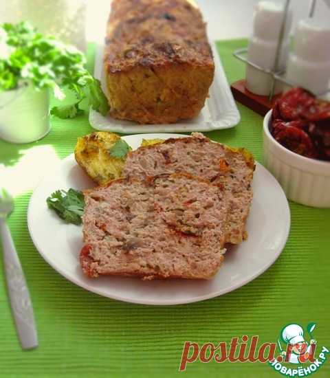 Мясной хлебец с сыром, грибами и томатами Кулинарный рецепт