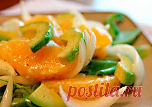 Салат французский с апельсином и авокадо:Рецепт №1