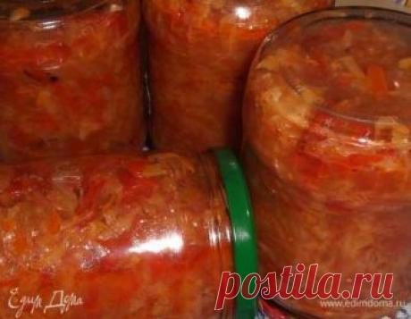 Щи, солянка, голубцы на зиму 3 в 1. Ингредиенты: капуста белокочанная, помидоры, перец болгарский Зимой вы можете использовать эту заготовку для приготовления щей, как солянку или для приготовления ленивых голубцов.