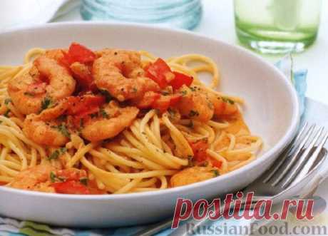 Рецепт: Спагетти с креветками на RussianFood.com