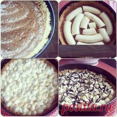 &quot;Banoffee pie&quot; - настоящее банановое блаженство.

Готовится так просто, как бутерброд - нарезал, намазал и в рот!:)
