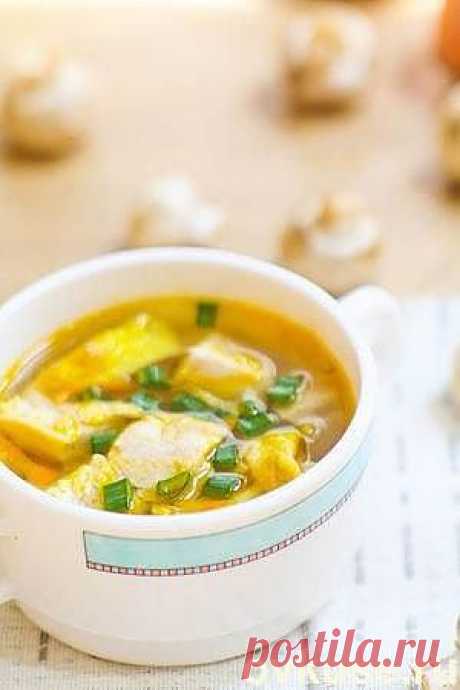 Куриный суп с яичными блинчиками. - Простые рецепты Овкусе.ру