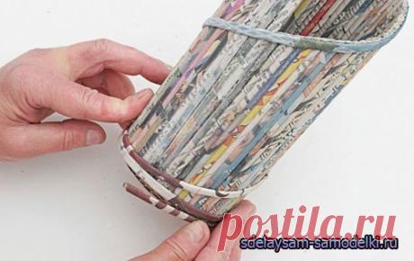 Подставка под бутылки из газеты!