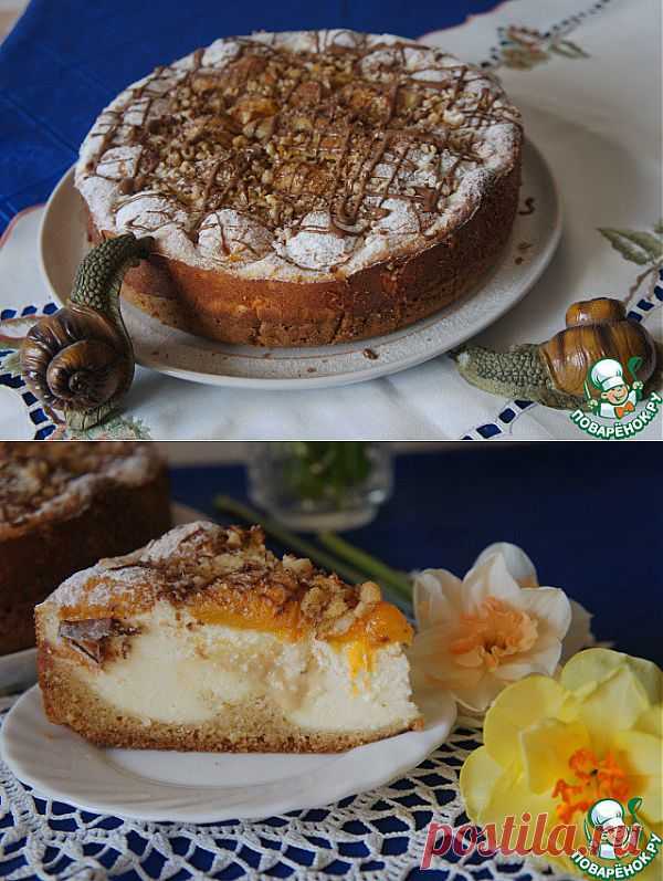 Творожный пирог с абрикосами - кулинарный рецепт