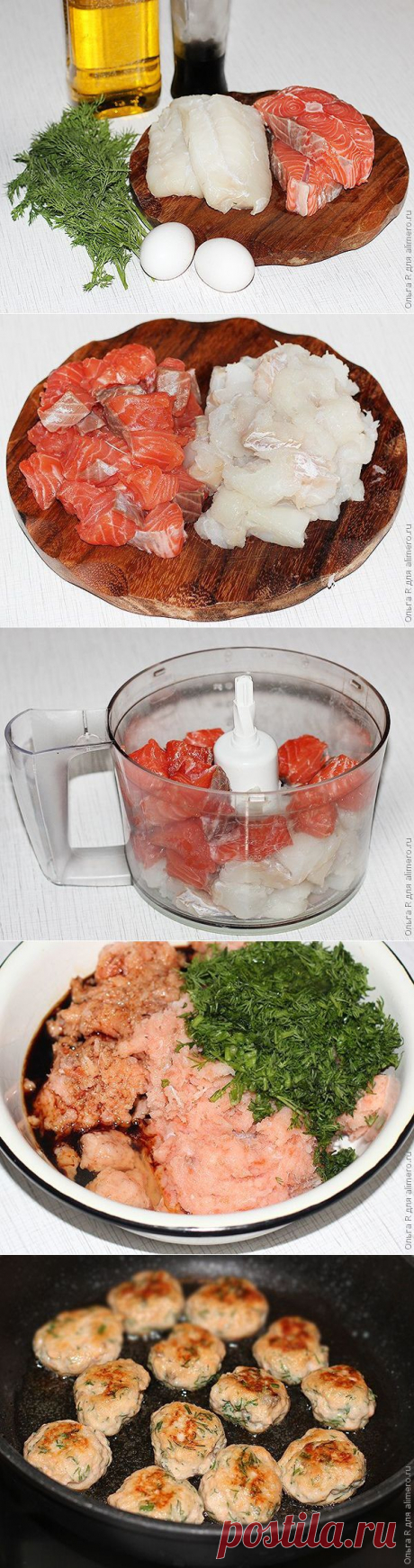 Мини-котлетки из красной и белой рыбы с укропом