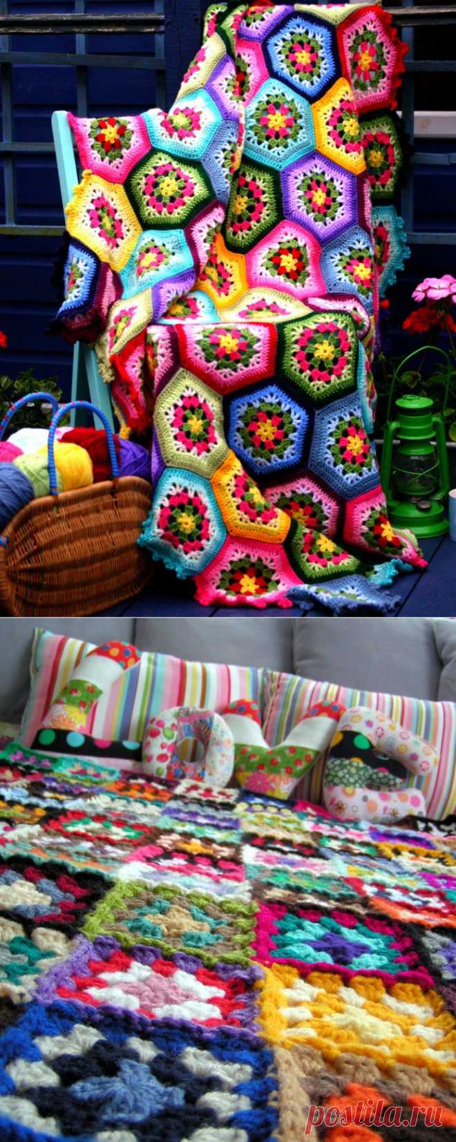 Вязаные вещи в интерьере.