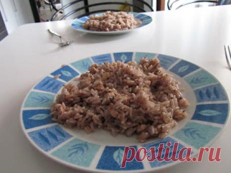 Ризотто с курицей и красным вином