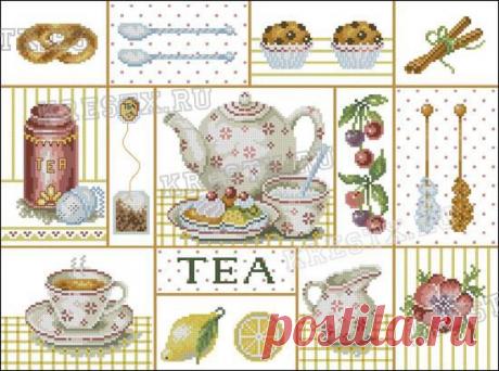 Скриншот схемы вышивки крестом 'Чайное ассорти' на Крест X.ru