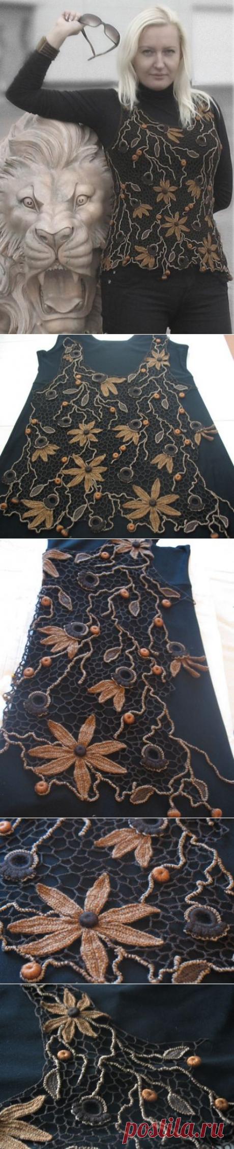Туника выполненная в технике ирландского кружева.