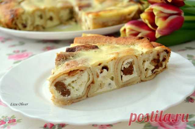 Блинная "улитка" с творожной начинкой