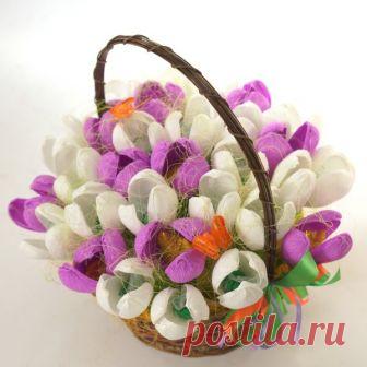 Весенние крокусы для сладкого букета — Делаем руками