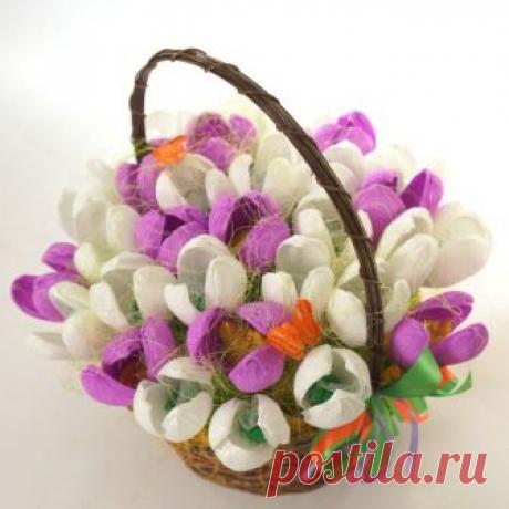 Весенние крокусы для сладкого букета — Делаем руками