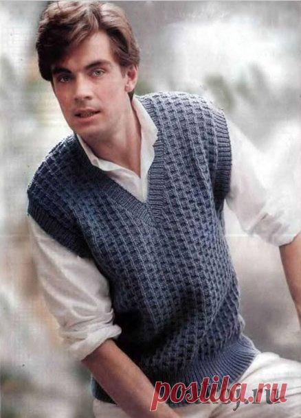 Мужская безрукавка » Ниткой - вязаные вещи для вашего дома, вязание крючком, вязание спицами, схемы вязания