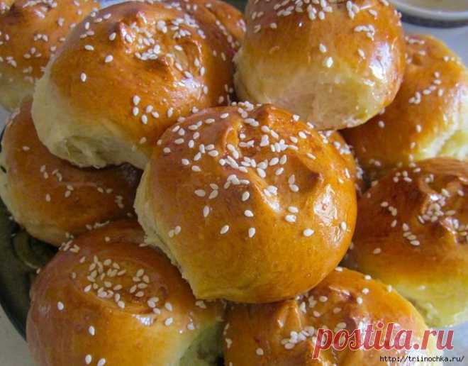 Воздушные булочки с кунжутом