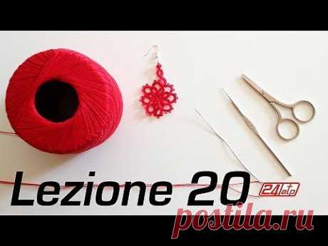 Chiacchierino Ad Ago - 20˚ Lezione Orecchino a Fiore Bijoux - Tutorial Needle Tatting Lessons - YouTube