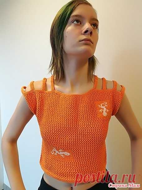 . Летний топ с открытыми плечами - Вязание - Страна Мам